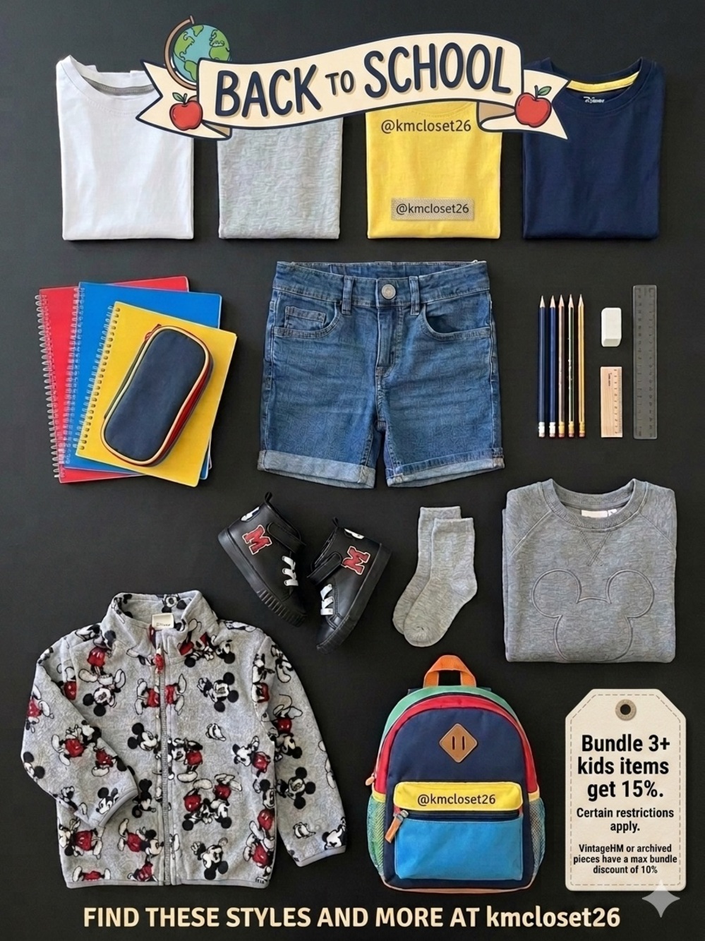 🎒✨ Complimentary Styling @kmcloset26 | Bundle 3+ Items Get UP TO 15% OFF ✨🎒
